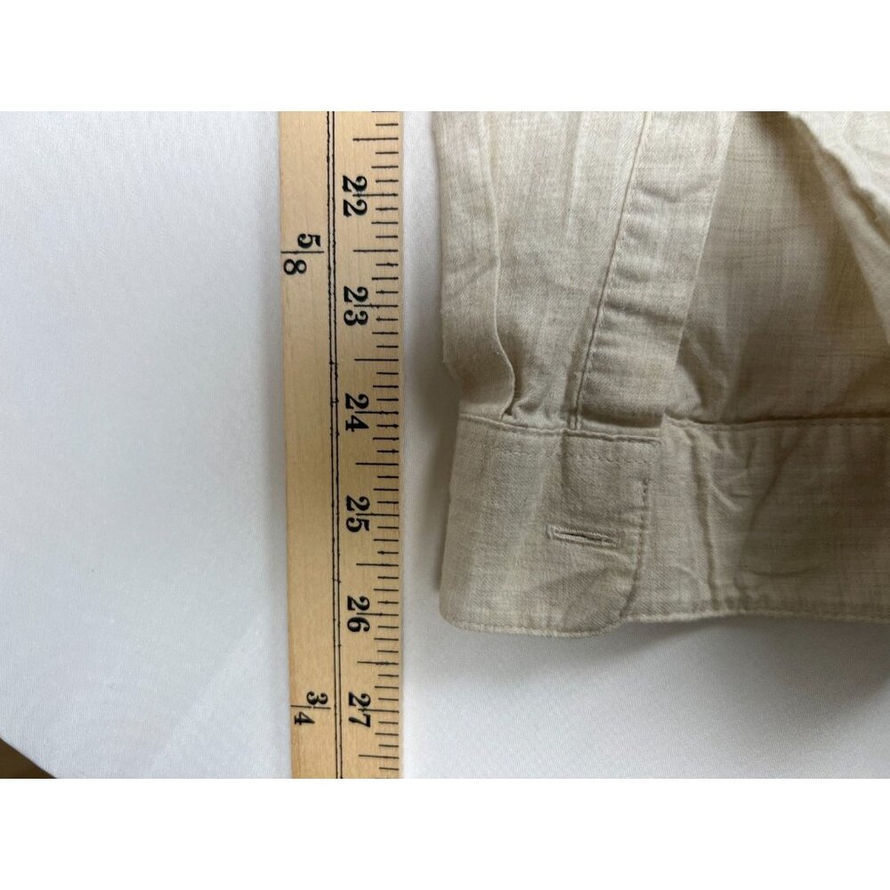 Patagonia Men's Large Linen Organic Cotton Long Sleeve Button Up Shirt Beige - Picture 11 of 12